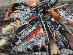 fire, fireplace, grilling